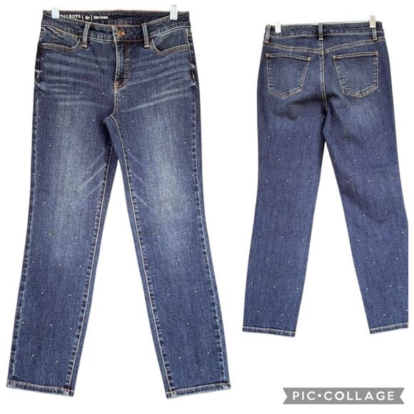 Talbots Flawless Jeans Women’s Size 4P Slim Ankle Bronze Dots Mid High Rises - Picture 1 of 8